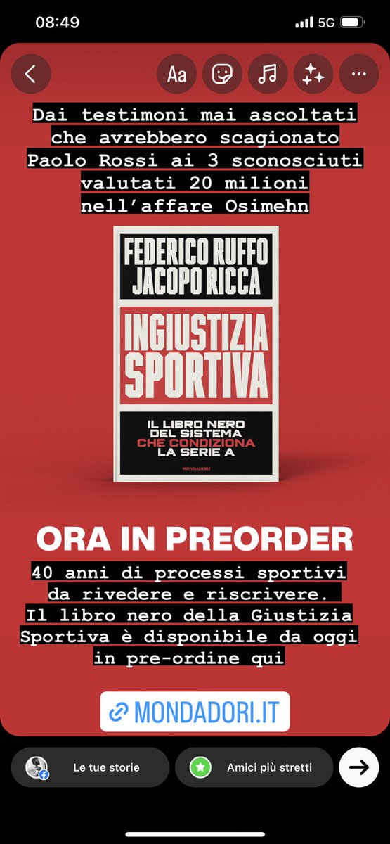Dai testimoni mai ascoltati che avrebbero scagionato Paolo Rossi #pablito ai 3 sconosciuti valutati 20 milioni nell'affare <a href="/victorosimhen9/">Victor Osimhen</a> , quarant’anni  di processi sportivi da rivedere e da riscrivere. Il libro nero della Giustizia sportiva è in pre-ordine qui: