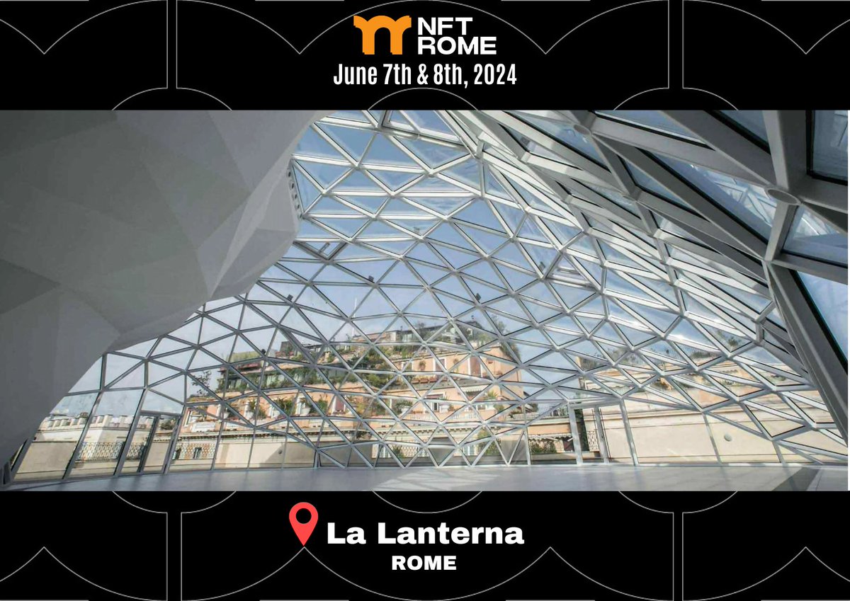 GM Web3 Fam ☕️ NFT Rome will take place at the stunning 'La Lanterna,' a unique venue in Rome's city center where classic meets modern architecture.