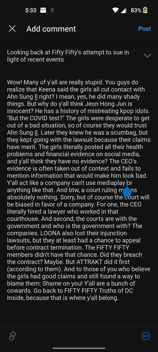 I tried to post this on a subreddit where a bunch of ATTRAKT defenders/former FIFTY FIFTY haters were lurking, but it wouldn't let me due to karma or smth. I'm posting here though. Just so y'all know, these girls did nothing wrong and were just trying to get out of a bad label.