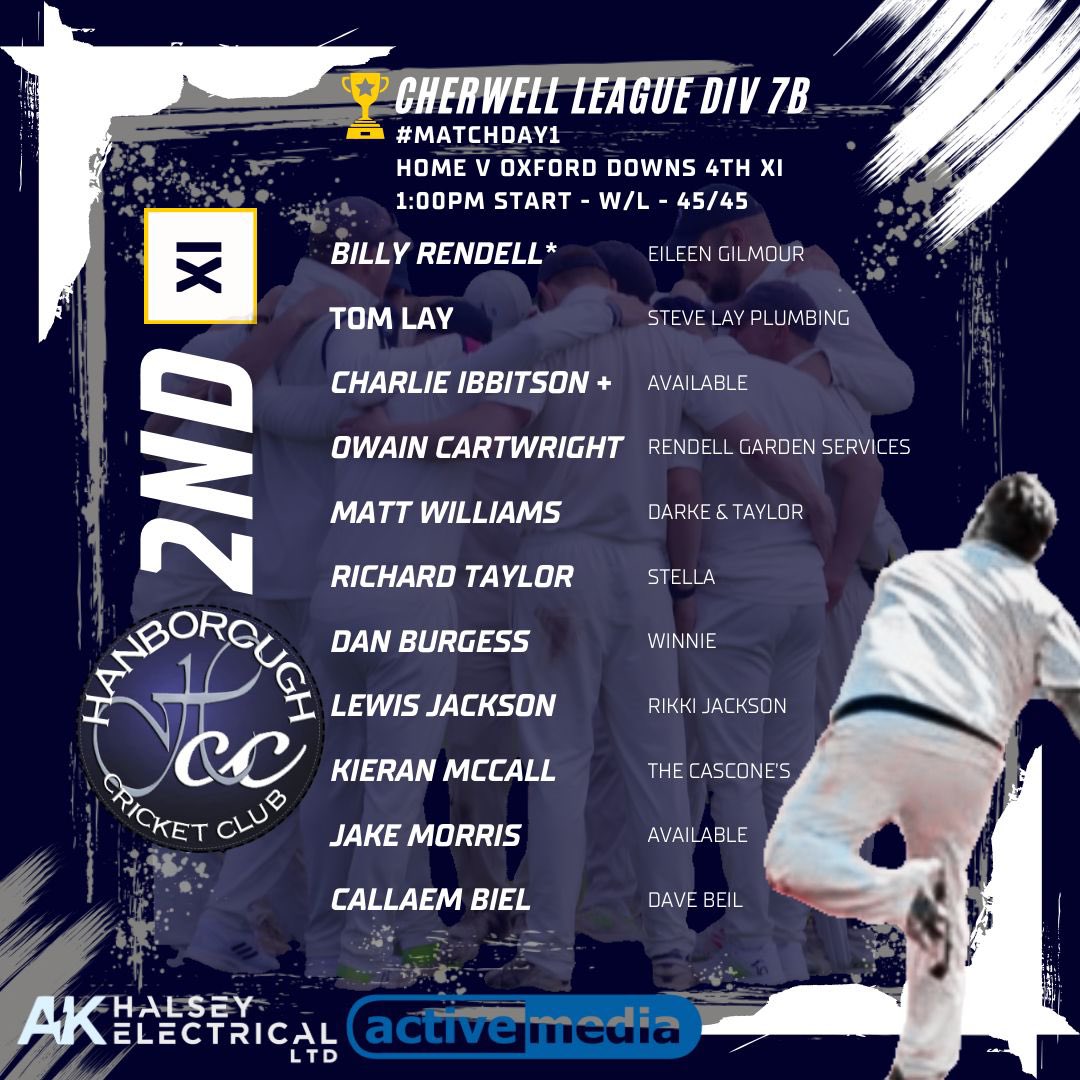 🚨Team News🚨
Both sides kick off their league campaigns tomorrow 🏏

1s - Stanton Harcourt (A)
2s - Oxford Downs 4s (H) 

Bar open from 3pm - Hanborough Sports &amp; Social Club 🍻

Get down the field and support the boys looks to be a scorcher 😎🍻🏏