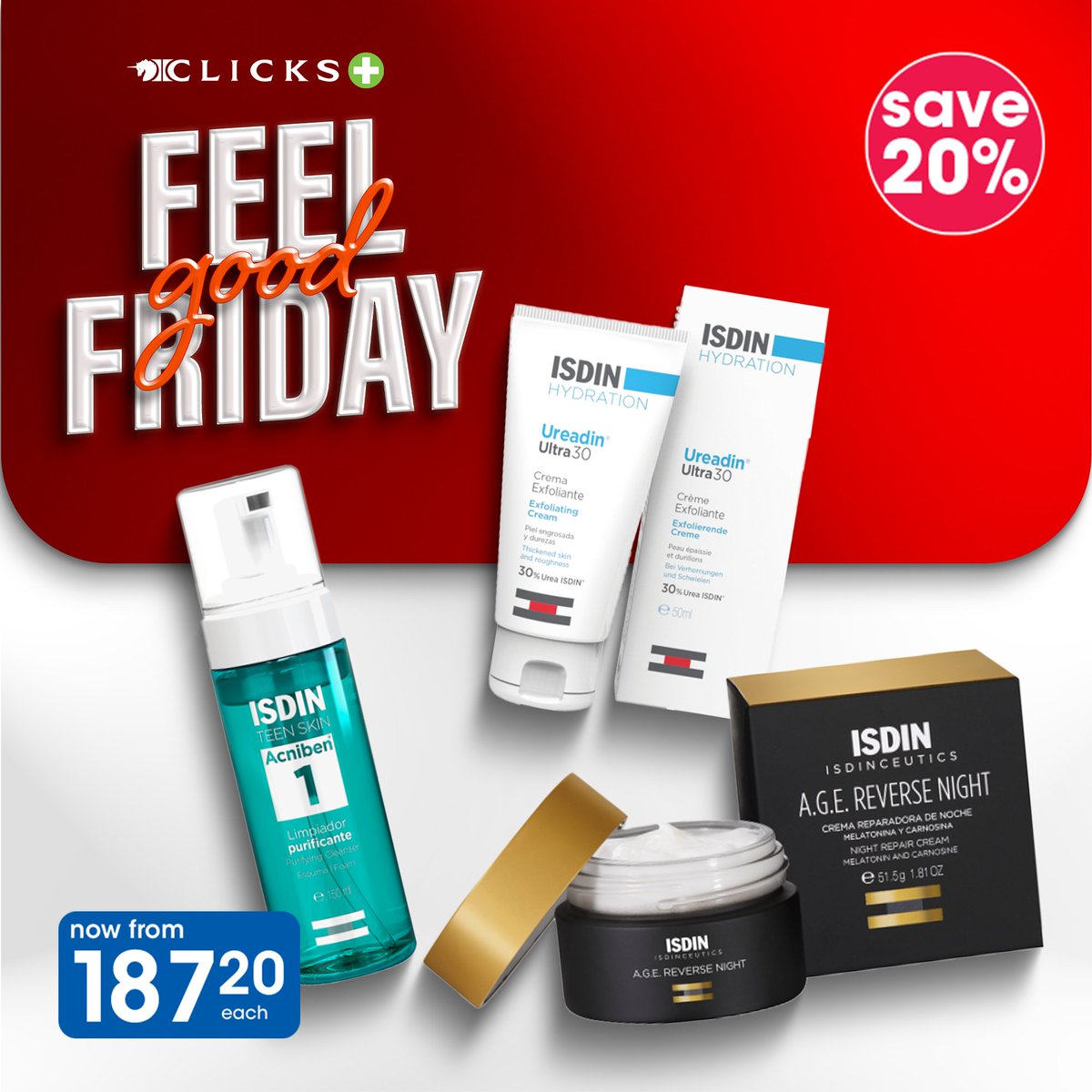 Give your skin only the best when you shop ISDIN this Feel Good Friday and enjoy 20% OFF! Enjoy this exciting deal – 10 May 2024 only! Shop online. -> bit.ly/44yjyl3 #FeelGoodFriday #ISDIN