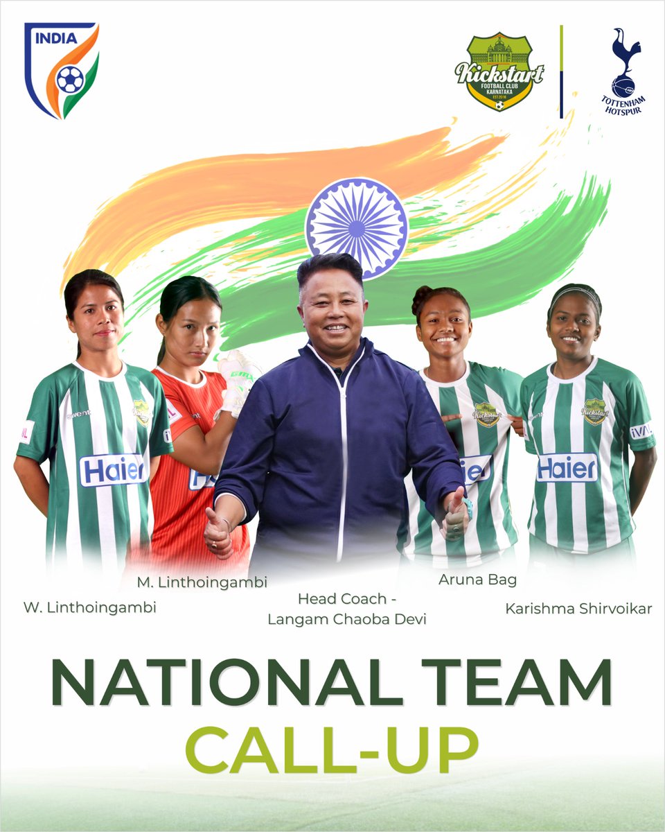 Tashkent bound ✈️🇺🇿  4 players along with Head Coach, Chaoba Devi from our Senior Women's Team are called up to the Indian Women's National Team to face 2 friendlies against Uzbekistan! 
#KickstartFC #IndianFootball #OneTeamOneDream #IWL #HerGameToo