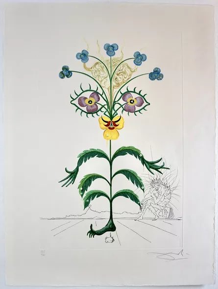 Salvador Dalí Flora Dalinae Self-Portrait Pansy, 1968 #Dali #Flowers #Surrealism