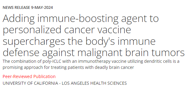 #dcvax $nwbo #gbm 

'The team also noted that combining these treatments with immune checkpoint inhibitors, which are another type of immunotherapy, could be another promising approach. They have already started a new clinical trial to test this combination in patients with…