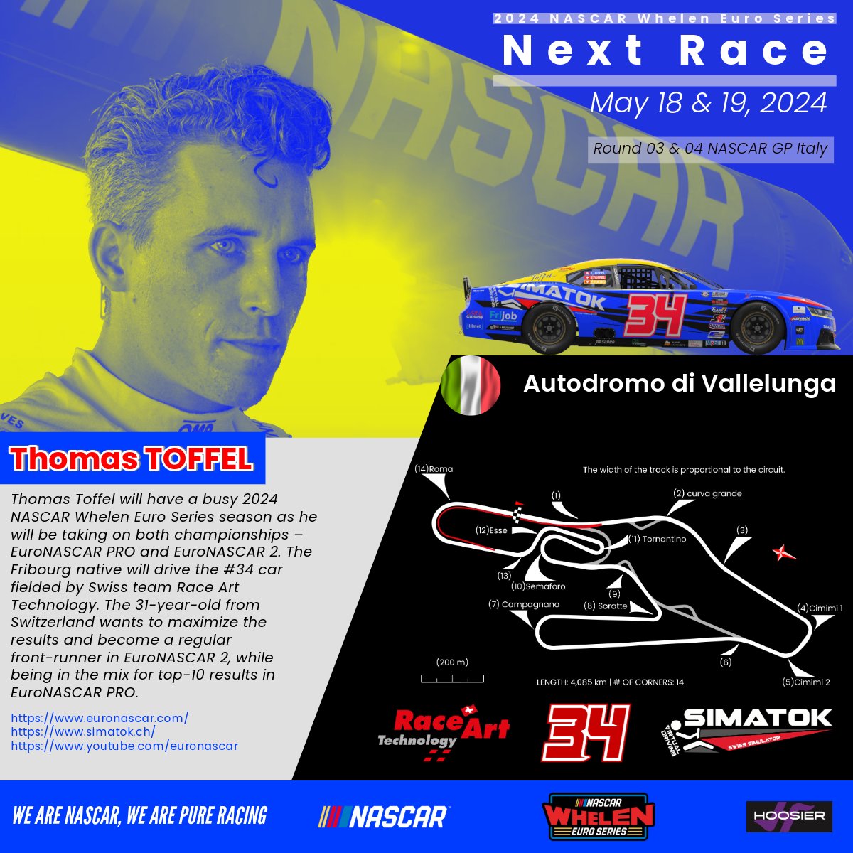 Here we go again for the second race of the Nascar European championship.

See you at Vallelunga!

🏁🤩