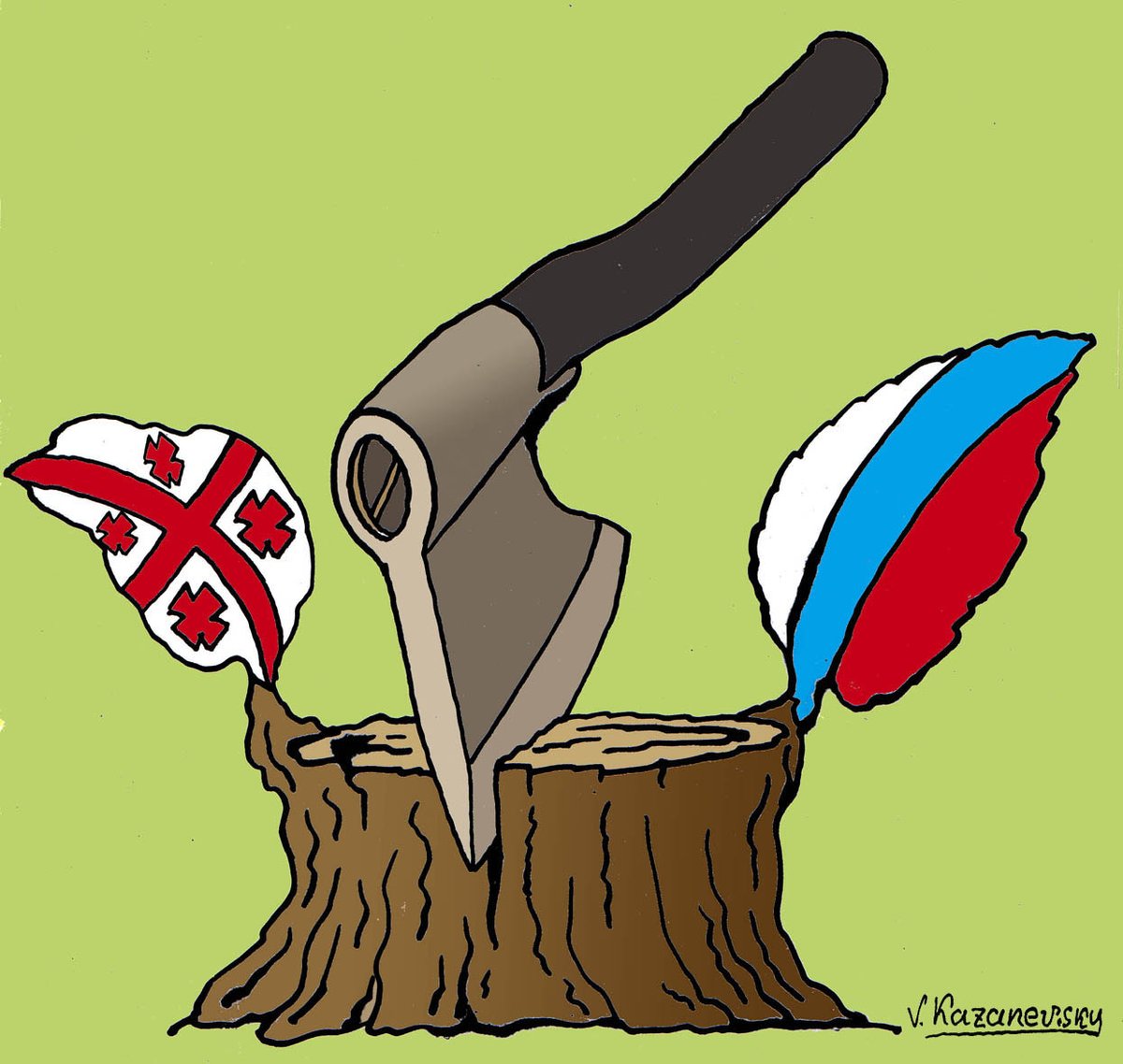 ✍️Le dessin de la semaine avec @CartooningPeace L'actualité géorgienne vue par Kazanevsky