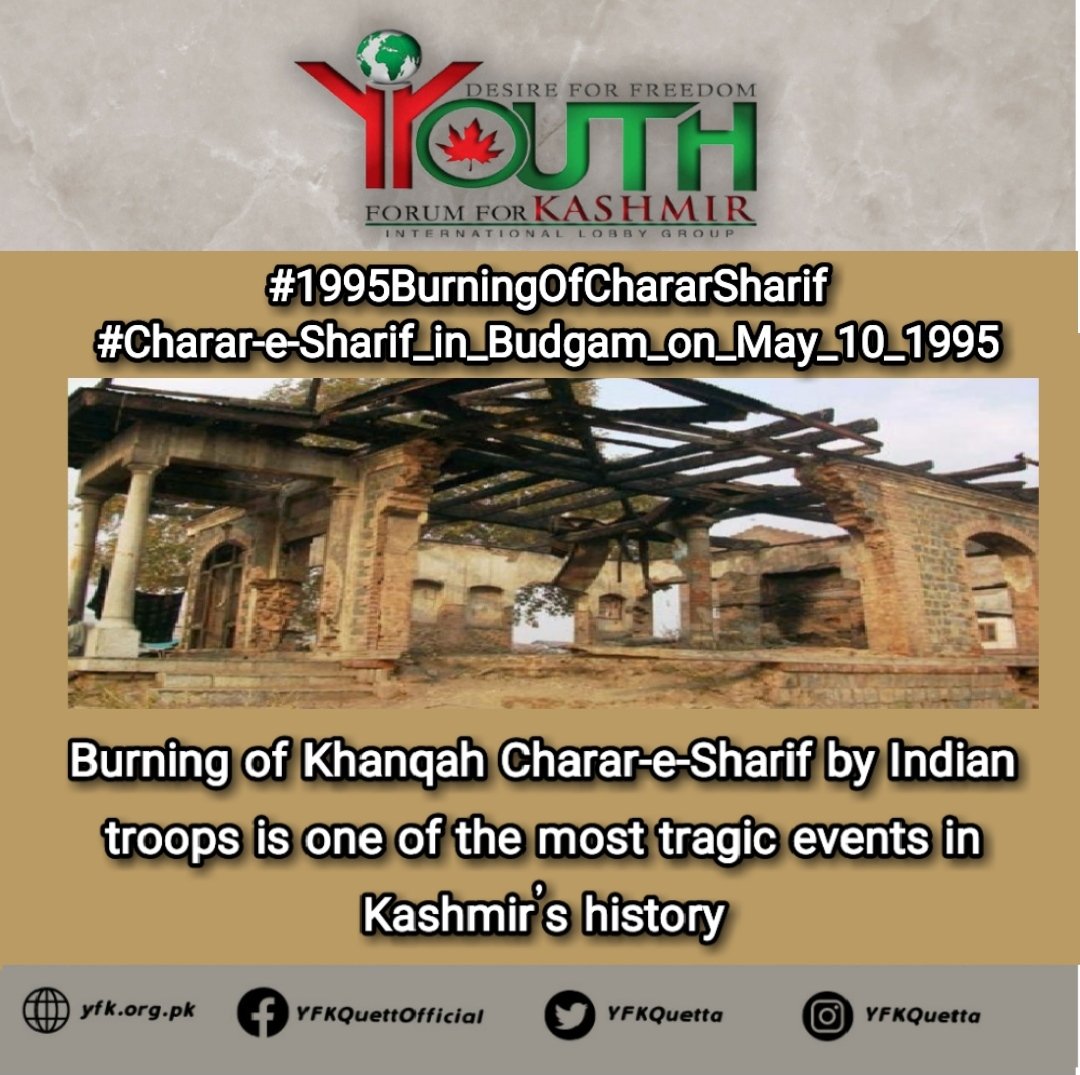 nk8409186's tweet photo. #1995BurningOfChararSharif
#Charar-e-Sharif_in_Budgam_on_May_10_1995
29 years on, burning of Charar-e-Sharif shrine by Indian troops is still fresh in Kashmiri people’s memory https://t.co/DM1NYYGTSu