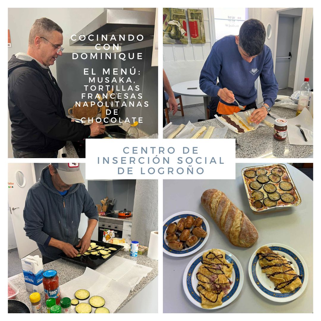 Chavicar's tweet photo. Aprender a cocinar es #inserciónsocial
Si las recetas llegan de la mano de @DominiqueE17102 el aprendizaje es extraordinario.
Los participantes en las actividades del Centro de Inserción Social de Logroño aprendieron a #cocinar #musaka #tortillafrancesa y #napolitanasdechocolate https://t.co/eEGaF1A5WV