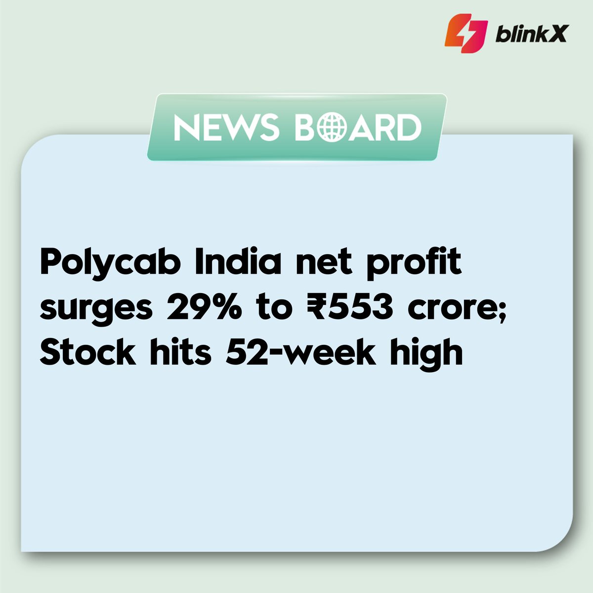 'We  are dedicated to leveraging our expertise and resources to contribute to the development of vital infrastructure  projects', the company said.

#Polycab #PolycabIndia #quarter #result #fiscal #FY24 #financialyear #rupee #launch #news #finance #marketupdates #stocks