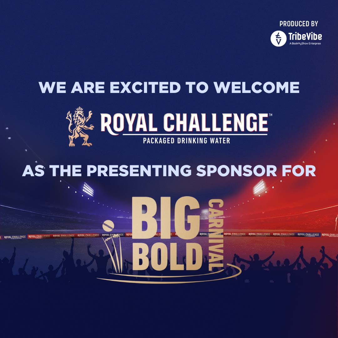 We are excited to welcome Royal Challenge Packaged Drinking Water as the presenting sponsor for Big Bold Carnival on 26th May 2024 🥳

#ChooseBold #BigBoldCarnival #WelcomeOnboard #JasleenRoyal #Nucleya #LiveCricket #LiveMusic #Food #Games #Tribevibe