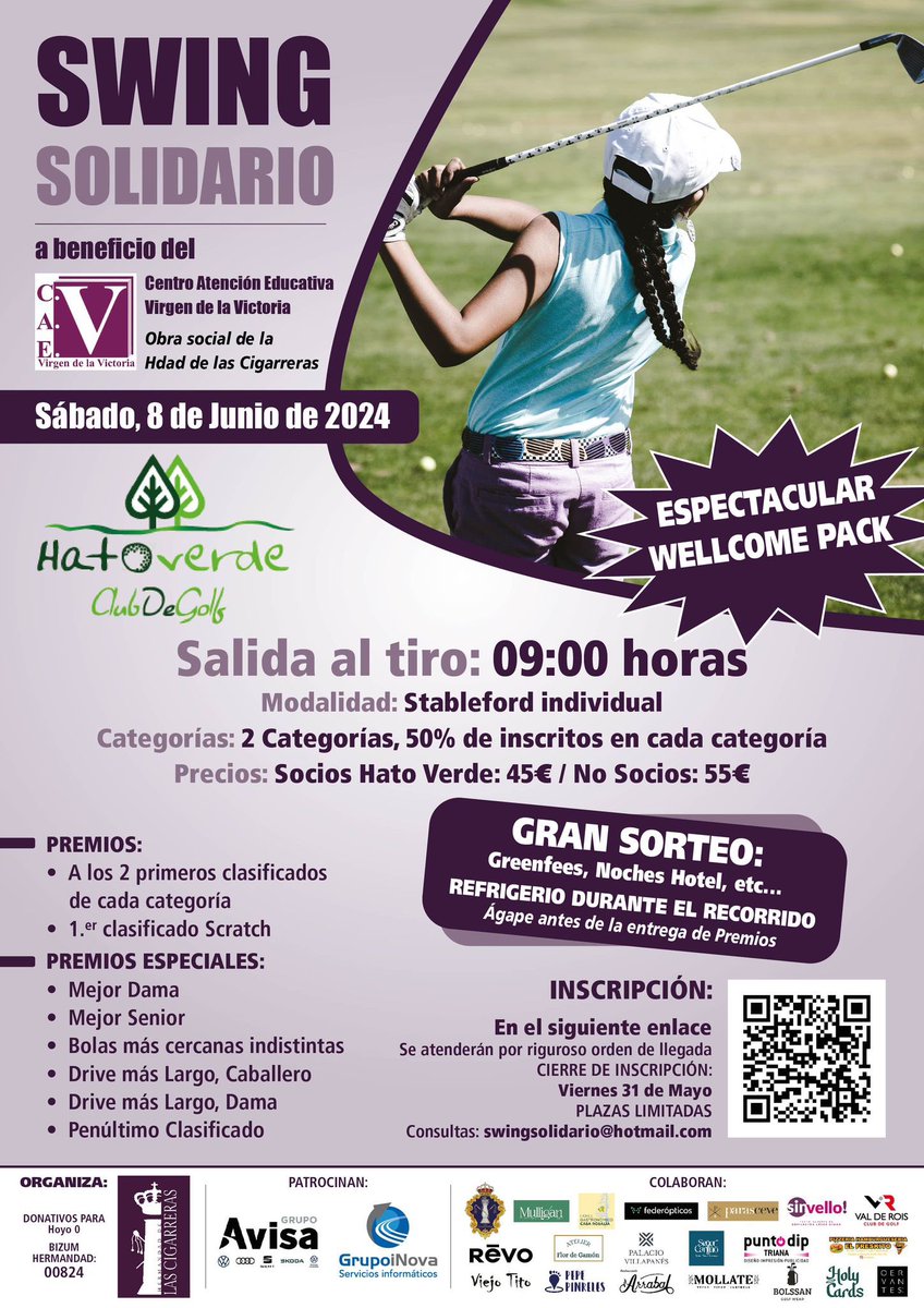 smoncayo77's tweet photo. Somos patrocinadores del Torneo de golf solidario a favor del Centro de Atención Educativa Virgen de la Victoria.
Se agradecería difusión.
#sinvello https://t.co/jfAmVsg87i