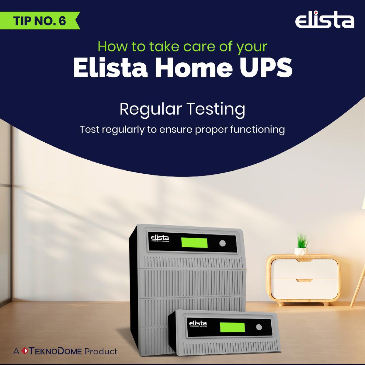 Regular testing to ensure proper functioning of your pawer back-up equipment goes a long way in getting great performance for a longer time. #Elista #HomeUPS #Educational #ElistaHomeBattery #SolarBattery #TallTubularBattery #Power #Solar