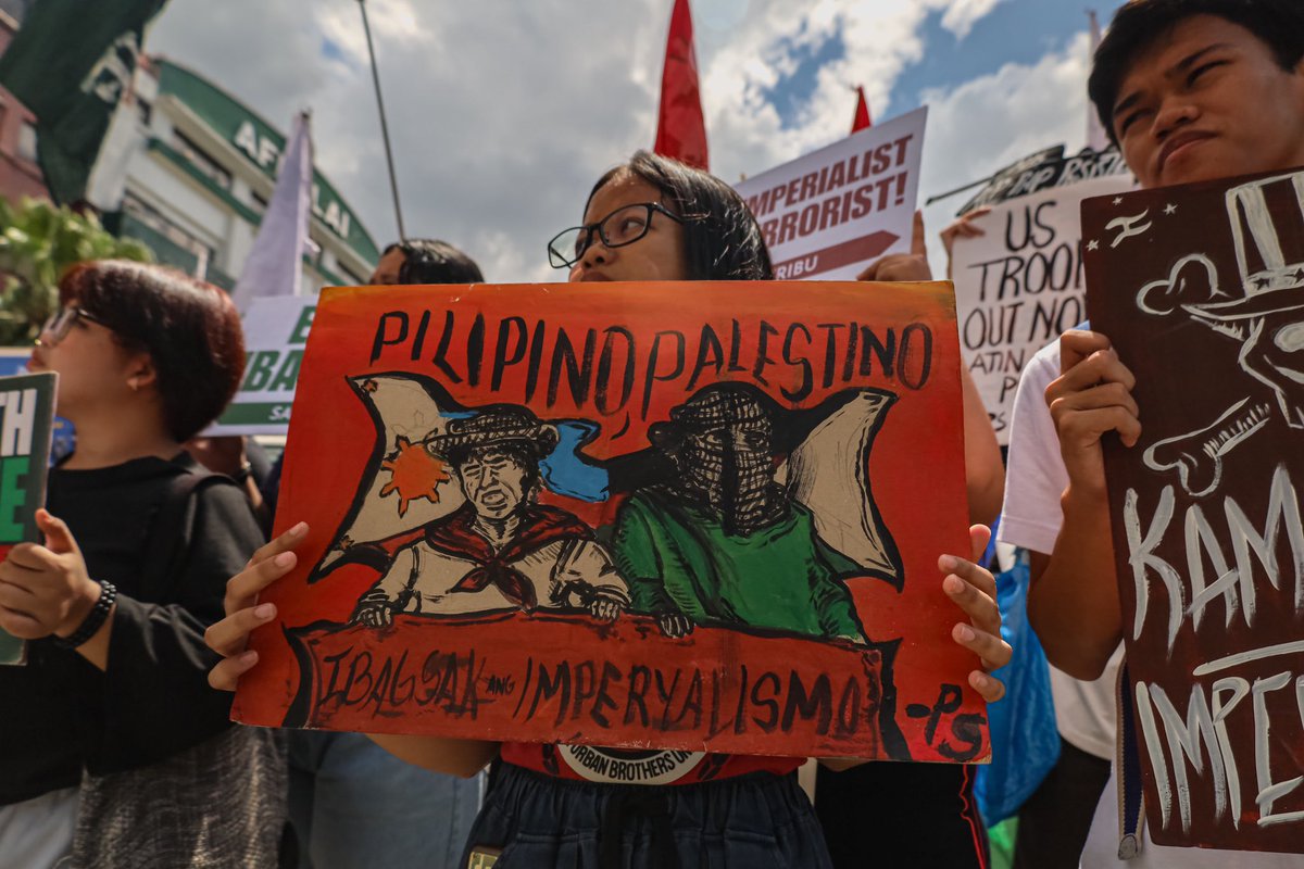Militant groups led by Bagong Alyansang Makabayan (BAYAN) staged a protest rally outside the Armed Forces of the Philippines (AFP) headquarters in Quezon City, to reiterate their condemnation of 2024 Balikatan military exercises between the US and Philippine troops on Friday