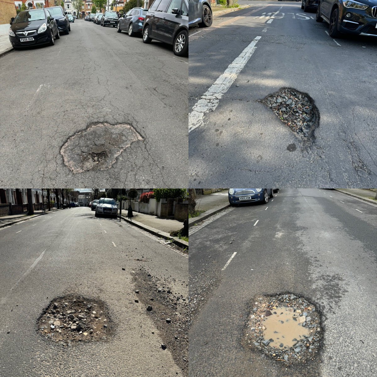 Over the past 2 years, residents in #Wandsworth have seen a continuous decline in fundamental services under the Labour-led council @wandbc. These dangerous potholes in #Balham have been reported several times over the past 8 weeks and still not repaired.