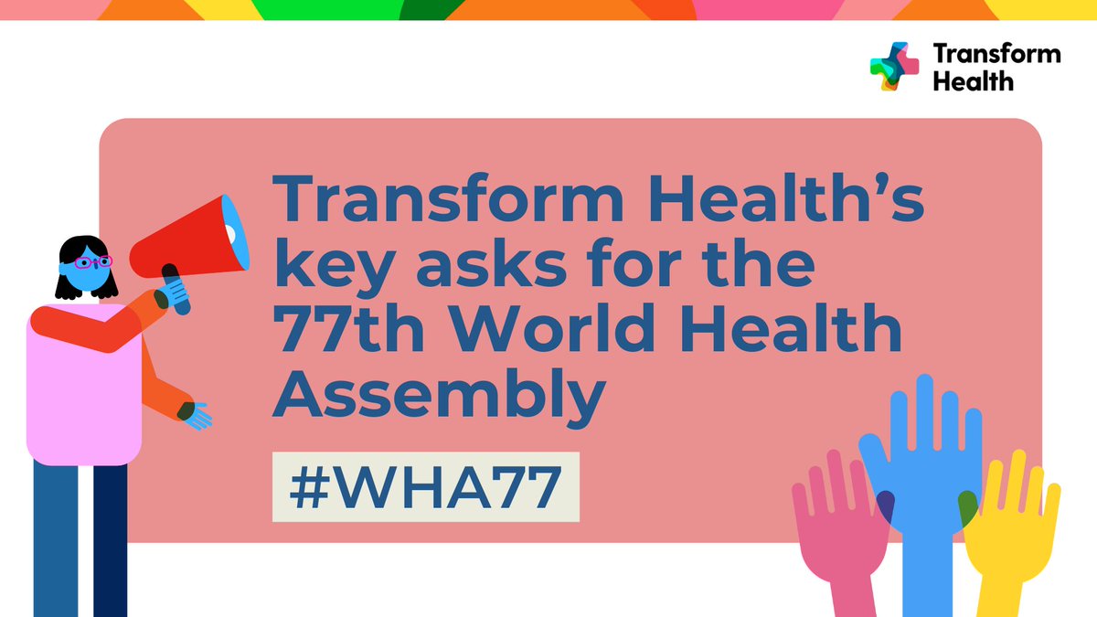 #WHA77 is a key moment to advocate for action! @trans4m_health & partners are urging action towards: 1) Stronger #HealthDataGovernance 2) Increased and better-coordinated #DigitalHealthInvestment ➡ Read our full statement: buff.ly/3wkH9cn #HealthForAll #DigitalHealth