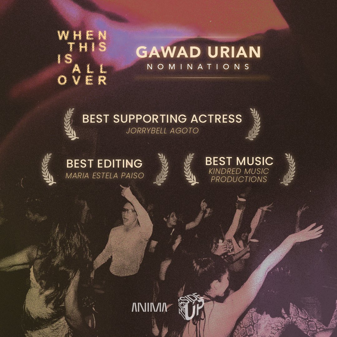 animastudiosph's tweet image. When This Is All Over is nominated under three categories — Best Music, Best Editing, and Best Supporting Actress — at the 47th Gawad Urian ✨

#WhenThisIsAllOver #47thGawadUrian