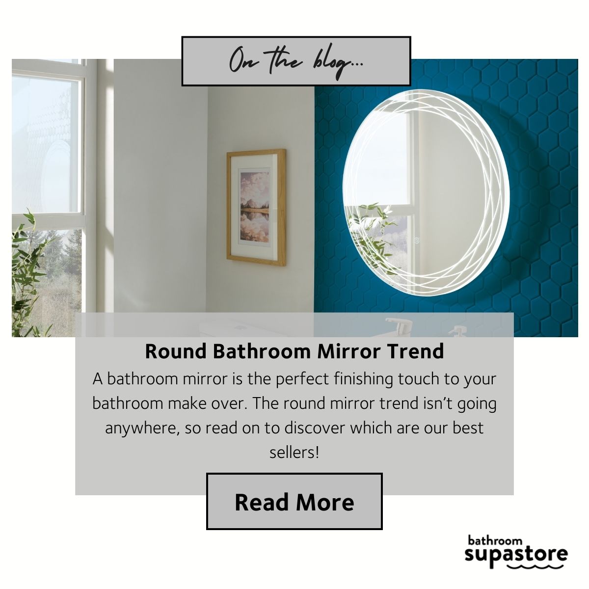 Need a bathroom refresh? ✨ Round mirrors are your secret weapon! They open up the space, add light, and infuse personality. Explore our top picks in our latest blog! #BathroomDesign #Inspire #Blog #LifestyleBlog #Blogger #LifestyleBlogger #BathroomBlog #MirrorBlog #RoundMirror