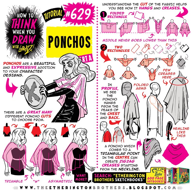 PONCHOS Pt 1! AND I’ve just posted a tutorial on CHEST MUSCLES over on TIKTOK ( handle: EtheringtonBros ) - hope it’s useful! 
Lorenzo!
#anime #manga #comicart #conceptart #gamedev #animationdev #gameart #tutorial #illustration #art #drawing #characterdesign #visdev