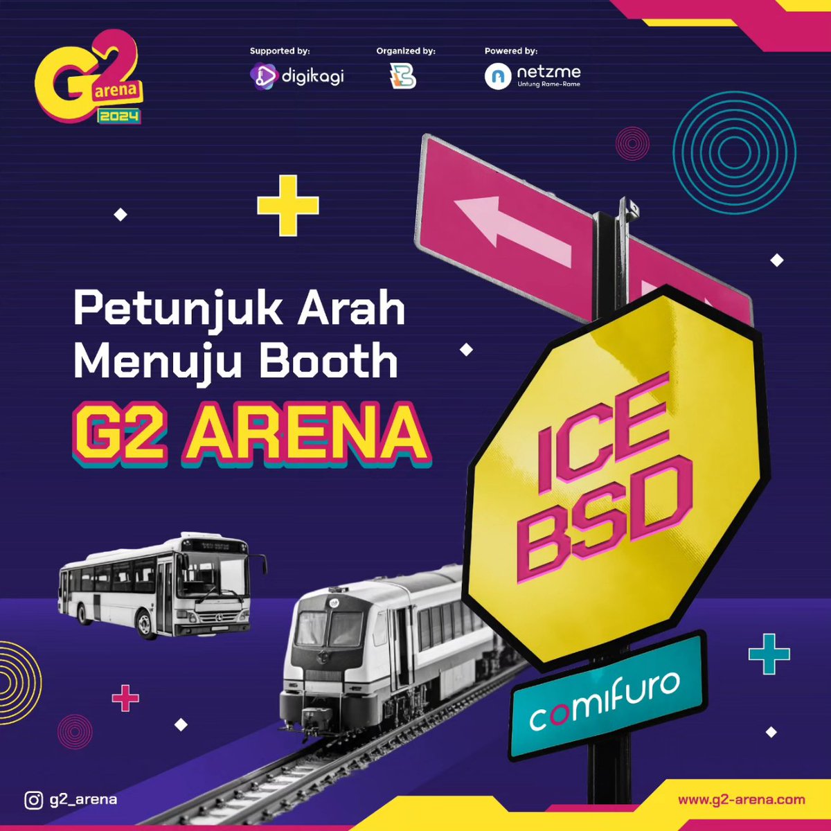 G2_arena's tweet photo. Hi Sobat G2! Buat temen-temen besok yang mau mampir ke comifuro ga usah kuatir karena kita udah rangkumin nih untuk sobat G2! 😁
See you besok sobat G2! 🔥
#g2arena #comifuro18 #corporatebooth #hall10 #icebsd #tekken8 https://t.co/8xvRCYlUVm