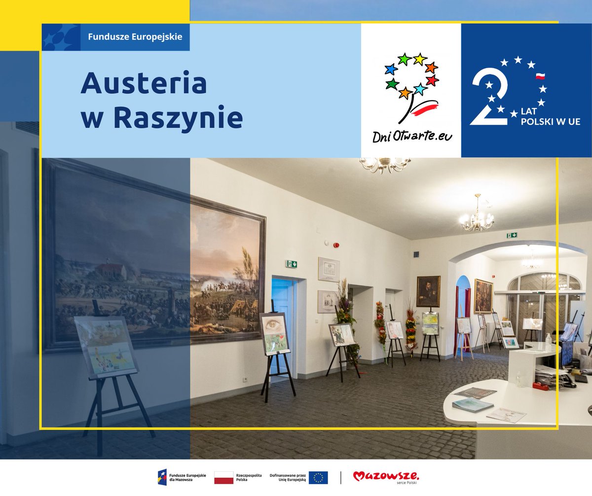 #Austeria w #Raszynie zaprasza na #DOFE. 🔔 W piątek odbędzie się wykład z pokazem slajdów, w sobotę turniej szachowy. ➡️ Zapraszamy do obejrzenia ekspozycji. Wstęp bezpłatny. #20latpolskiwue #20latwunii #20latplwue #funduszeeuropejskie ▶️ tiny.pl/dcckj