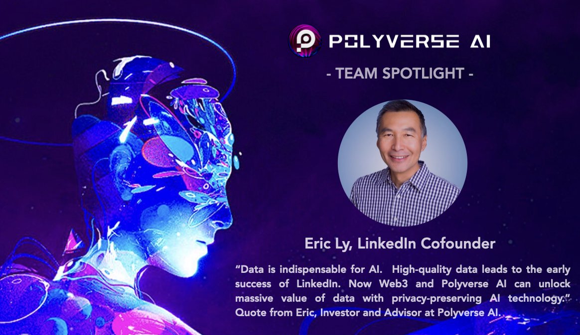 Polyverse AI 💜 ░░░ Token2049 (@polyverse_ai) on Twitter photo “Data is indispensable for AI. High-quality data leads to the early success of <a href="/LinkedIn/">LinkedIn</a> (acquired by <a href="/Microsoft/">Microsoft</a>
for $26 Billion). Now Web3 and <a href="/polyverse_ai/">Polyverse AI 💜 ░░░ Token2049</a> can unlock massive value of data with privacy-preserving AI technology.” Quote from Eric, investor and Advisor at “Data is indispensable for AI. High-quality data leads to the early success of <a href="/LinkedIn/">LinkedIn</a> (acquired by <a href="/Microsoft/">Microsoft</a>
for $26 Billion). Now Web3 and <a href="/polyverse_ai/">Polyverse AI 💜 ░░░ Token2049</a> can unlock massive value of data with privacy-preserving AI technology.” Quote from Eric, investor and Advisor at