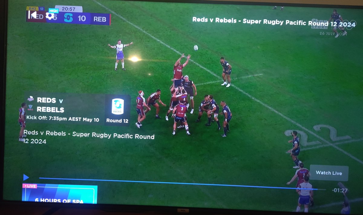 actually a very charitable interpretation from Paul Williams for the Reds at the lineout - Kalani Thomas was offside if Fraser is standing in the half back position #REDvREB