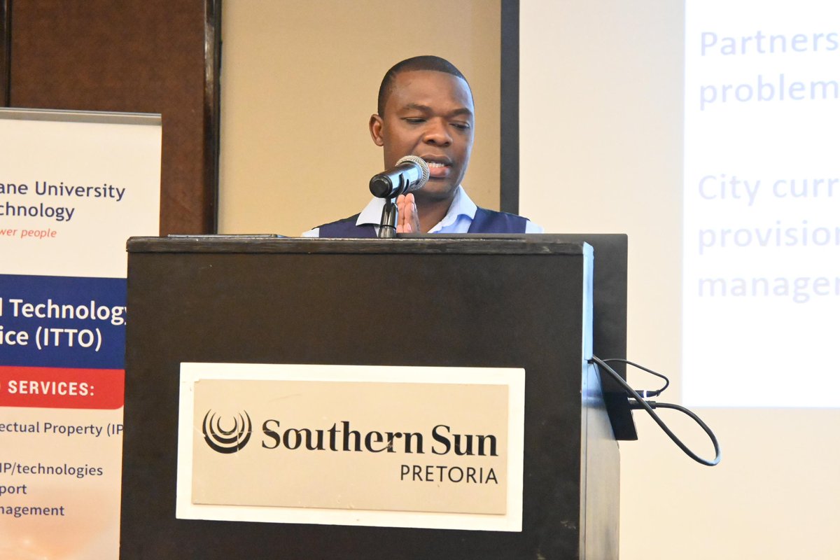 Stanley Nyanyirai, Head of Strategy & Research Development at @CityTshwane ,emphasises sustainable water solutions at TUT’s World IP Day Celebration. He urges shifting from costly long distance water supply to local sources & off grid tech for informal settlements, vital for SDG6