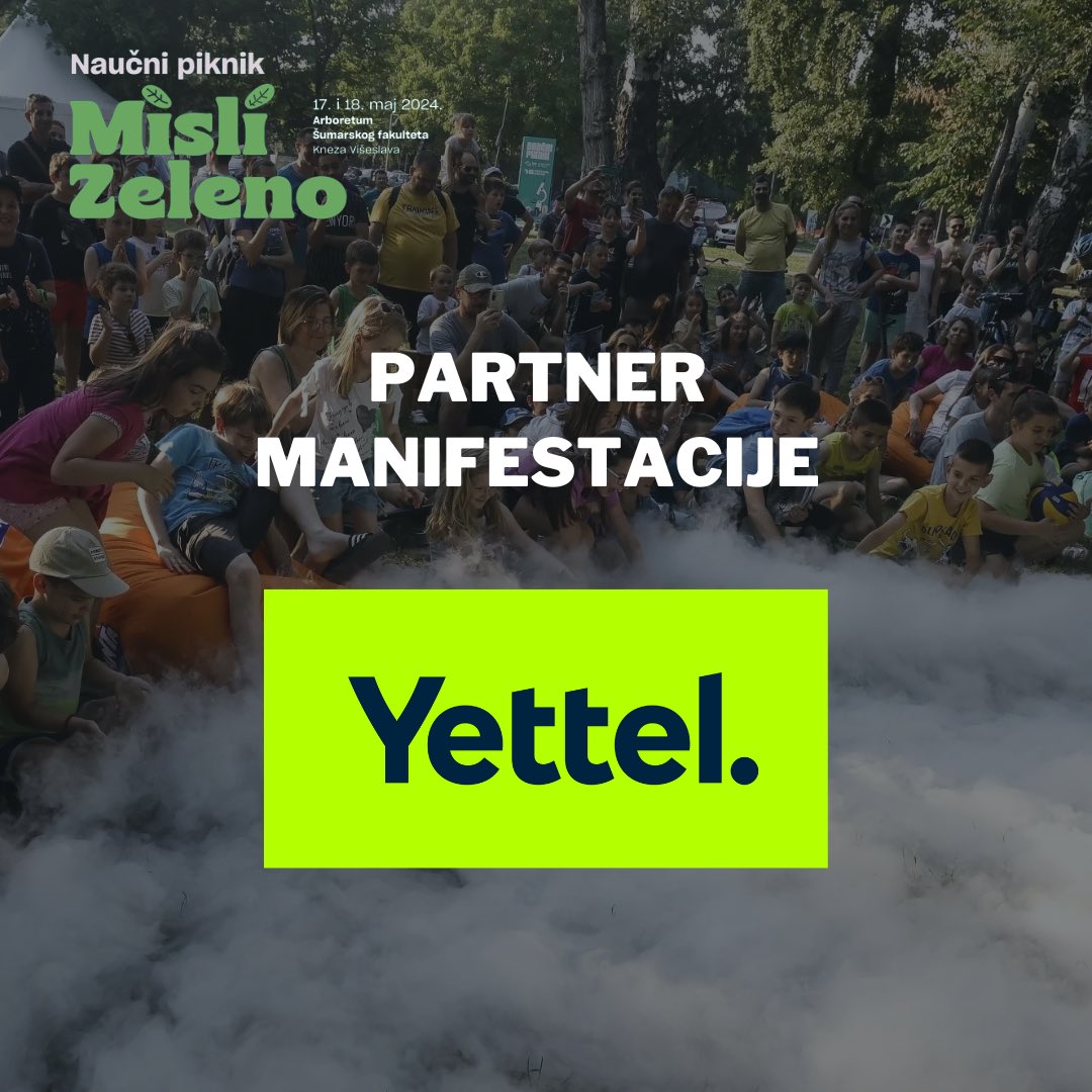 Upoznajte našeg ovogodišnjeg partnera! 🍀 To je Yettel fondacija! 🍀 <a href="/YettelSrbija_tw/">Yettel.Srbija</a> 

Kompanija Yettel i Yettel fondacija poznate su po svojim zelenim inicijativama i posvećenosti zaštiti životne sredine. Zato su ove godine sa nama na Naučnom pikniku 17. i 18. Maja!

Vidimo se!