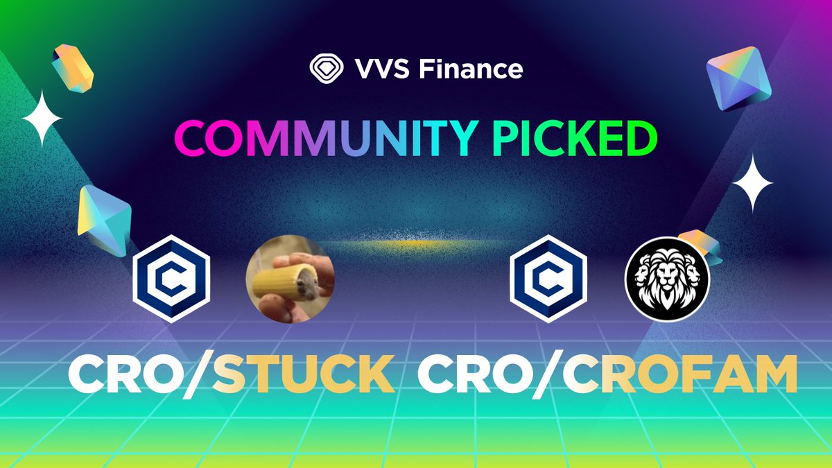 Congrats to the rising Meme stars @thepastamouse @HQCroFam! 🏆 CRO-STUCK 🏆 🏆 CRO-CROFAM 🏆 The next 2️⃣ community-picked Meme Pick of the Week farms! The Meme fates are on your hand!🔥 Get ready to farm CRO-STUCK and CRO-CROFAM next week! #MEMEMania #DeFi #VVSFinance#CROFAM