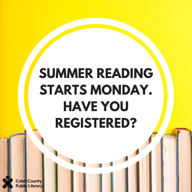 cobblibrary's tweet image. Summer Reading starts Monday! Have you registered? cobbcat.org/summer
.
#FridayReads #CobbLibrary