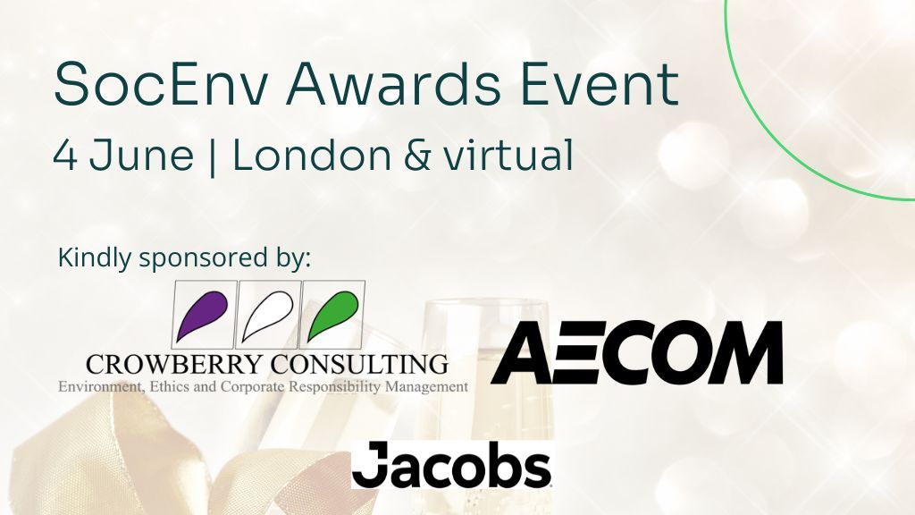 SocEnv_HQ's tweet photo. ๐ We'd be absolutely delighted to have you join us from the comfort of your homes/offices on Tuesday 4th June to celebrate the registered environmental community and mark our 20-year anniversary, register here ๐ https://t.co/0Byd33nfOC
#environmentalevent #SocEnvAwards https://t.co/LQT2fR6pcU
