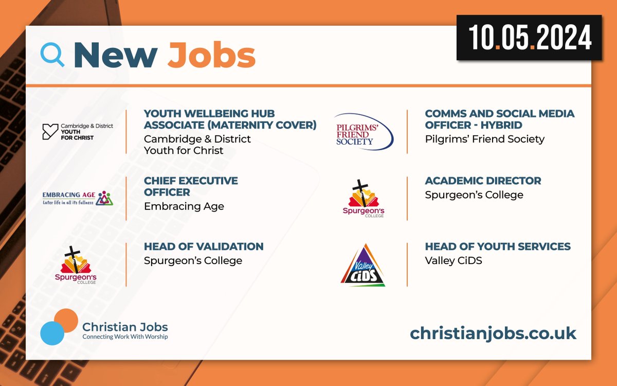 Looking for a new job? 🔍 Check these out from @cambridgeyfc, @PilgrimsFS, @embracingage, @SpurgeonCollege and @ValleyCIDs. You can find all the latest jobs added to ChristianJobs.co.uk here: linktr.ee/ChristianJobs #UKChristianJobs