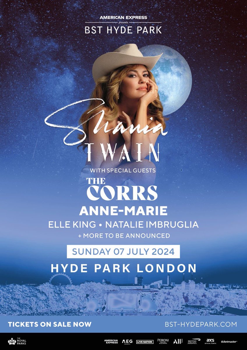 Let’s go girls!! @CorrsOfficial @AnneMarie @ElleKingMusic @natimbruglia ❤️‍🔥 London, this is gonna be reeeeeal fun - tickets for @BSTHydePark are on sale now! bst-hydepark.com/events/shania-…