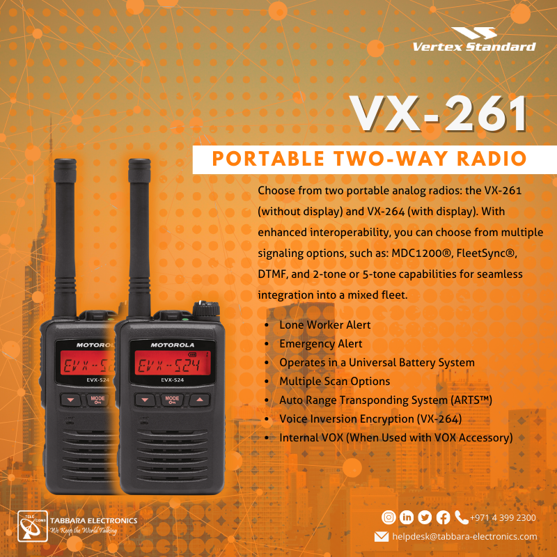 Fully-featured, tough and stylish, the Talkabout T62 walkie-talkie is the ideal way to stay connected during outdoor adventures.

#Tabbaraelectronics #motorolasolutions #tlkr #walkietalkie #abudhabi #dubai #middleeast #uae 
#ملتزمون_ياوطن
#نتصدر_المشهد