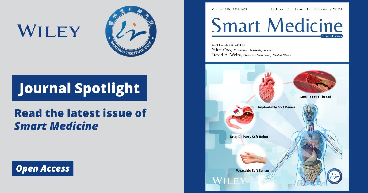 There's so much to explore about this month's #JournalSpotlight 🔍 If you're interested in research aimed at improving human health, read the latest issue of Smart Medicine today! #OpenAccess ow.ly/70eK50RyO8B