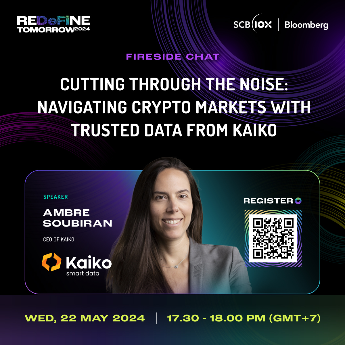 Meet the speaker at #REDeFiNETOMORROW2024 / 21-22 May 2024 Fireside Chat: Cutting Through the Noise: Navigating Crypto Markets with Trusted Data from Kaiko @ambresoub of @KaikoData Free ticket: bloombergevents.com/SCB10x_2024