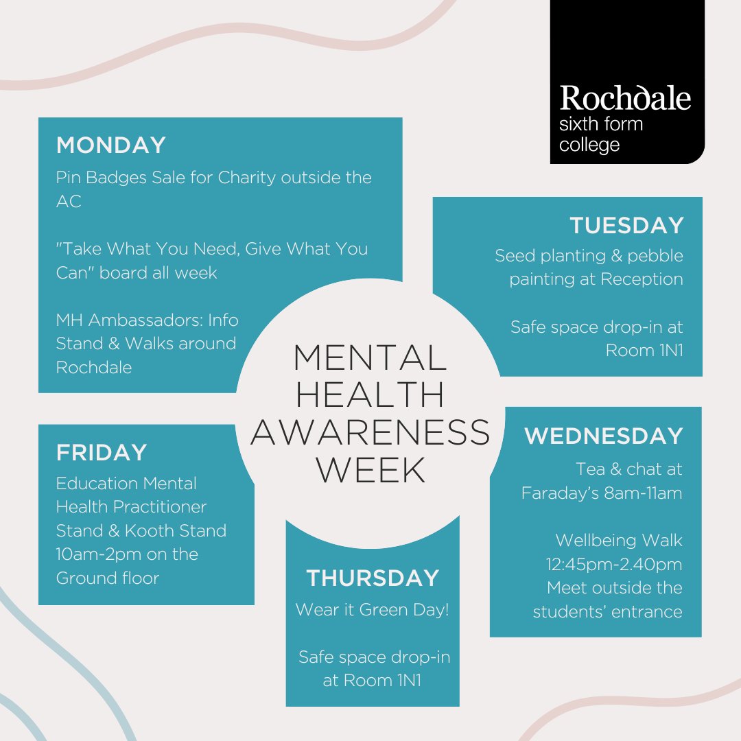 Join us next week as we celebrate Mental Health Awareness Week (Monday 13 May - Sunday 19 May). We have a lineup of exciting activities planned to support your wellbeing. Take a look and join us in promoting mental health awareness. #OneRSFC #mentalhealthawarenessweek