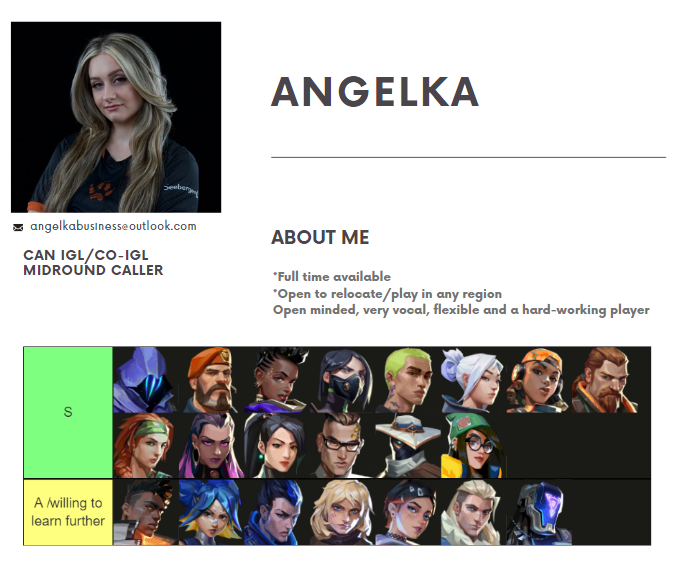 Officially LOOKING FOR TEAM ❗️❗️✨
-24/7 availability ⏲️
-open for ANY region (besides emea, mena etc) 🗺️
-previous experience : GODSENT(duelist), ALTERNATE(smokes), EXCEL GC(controller/flasher) and TOG(controller)
-Liquipedia and VLR down below 🔽

❤️X ♻️appreciated