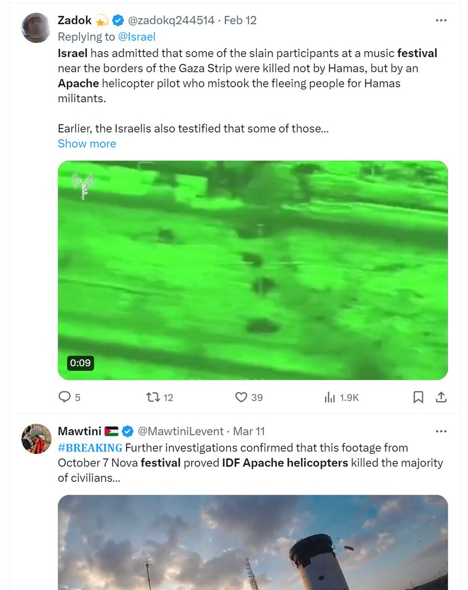#BeTheBonk speedrun
Hate/Hateful References
(Israeli OR IDF OR Israel) AND (apache OR helicopters) AND festival
Persistent false allegations that Israel killed their Nova festival goers.
Dr Loupis immunity would be 'where proofs' that 1m bot followers makes you immune to