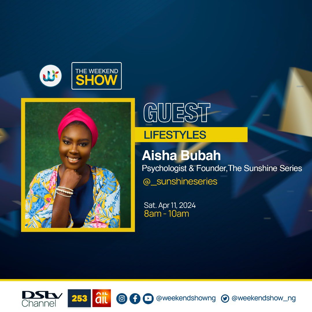Mark your calendars for tomorrow as we delve into mental health on @WeekendShow_Ng Join the conversation as we continue celebrating Mental Health Month. #thesunshineseries #MentalHealth #WeekendShow #JoinTheConversation #MentalHealthMonth