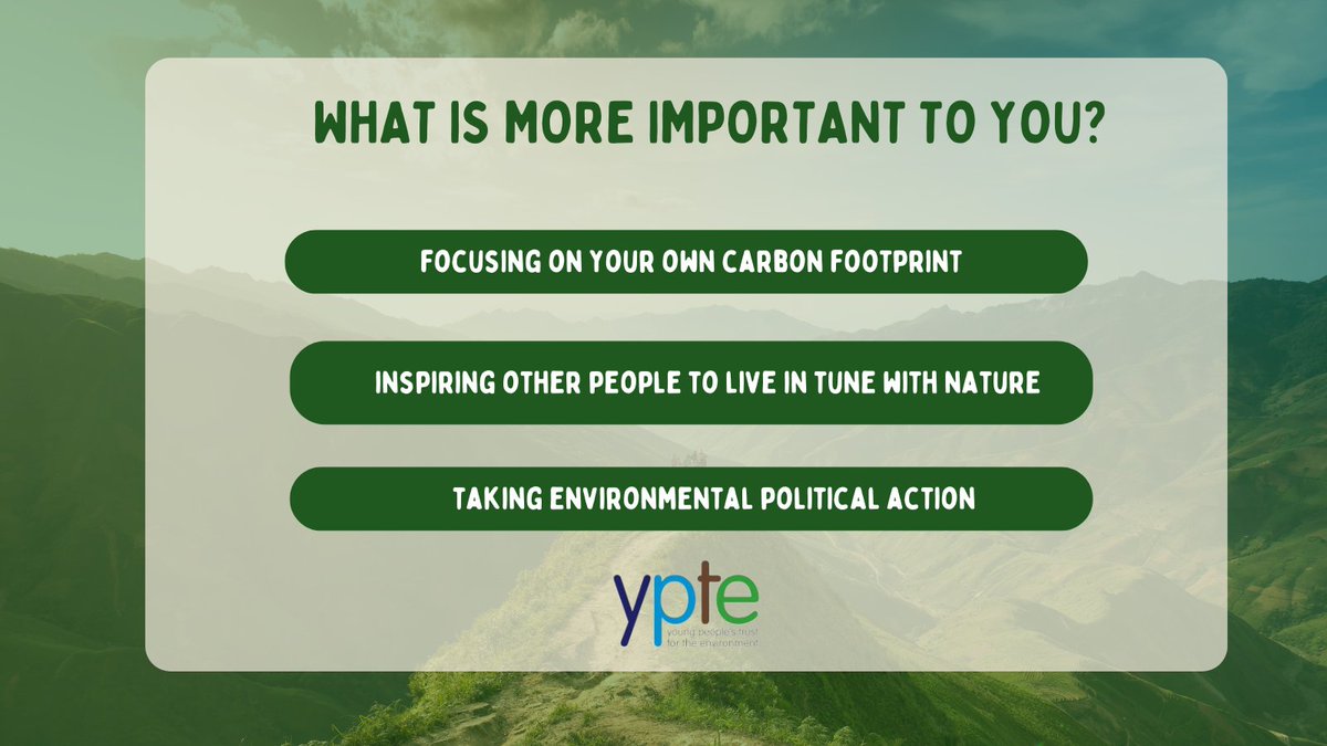 What's your priority: reducing your carbon footprint, inspiring others to live in harmony with nature, or advocating for environmental policies? Let's start a conversation! 🌱💬 #EcoChoices #ClimateAction #NatureInspiration