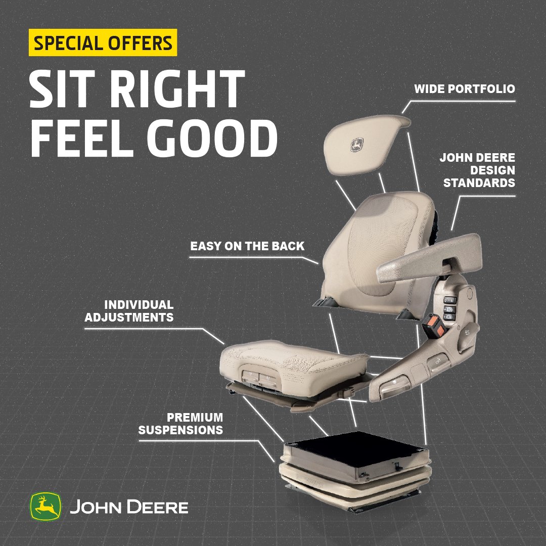 Your tractor seat. It's where you spend all of your time when your tractor is hard at work. 💪 Increase your comfort, reduce back health risks, refresh your tractors seat! Get 20% off all seat orders at Ben Burgess! ❗ Send us a DM or get in touch to get started! 💭