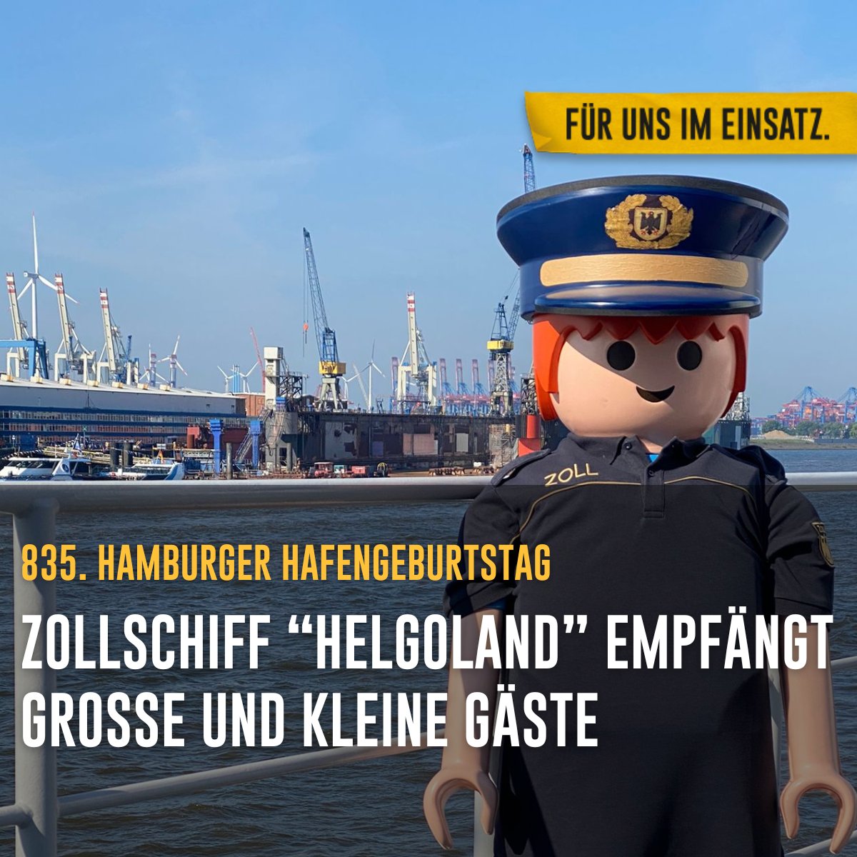 🎉 Happy 835. #hafengeburtstag! ⚓ Wir sind wieder mit spannenden Einblicken in die Aufgaben des #Wasserzoll|s mit dabei. 🚢 Unser Zollschiff 'Helgoland' kann beim #openship wie folgt besichtigt werden: Fr 10 - 17 Uhr Sa 10 - 18 Uhr So 10 - 14 Uhr Vorbeischauen lohnt sich 😉