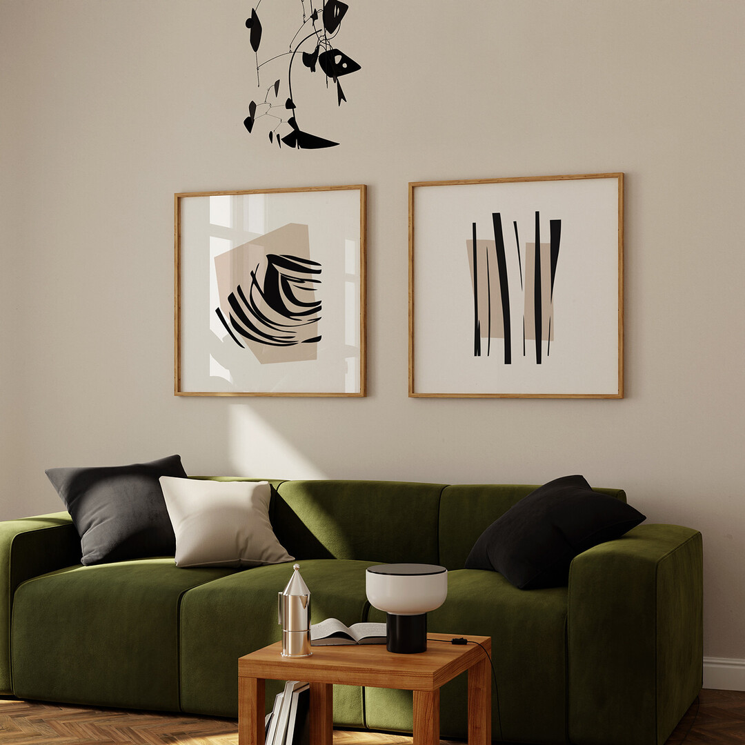 Organic 19 & 20 | Black, White and Tan Minimalism by Menega Sabidussi #minimal #abstract #scandi #scandinavian #wallart #artprint #framedprint #lines #shapes #neutral #minimalistic sabidussi.at/organic-19-org…