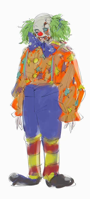 ゾンビランドのゾンビピエロさん可愛すぎて落描き