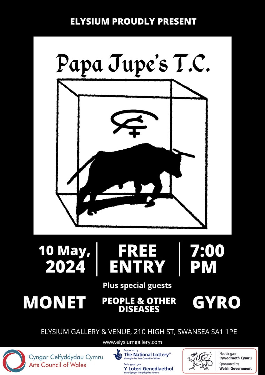 Heno! Tonight! @papajupestc headline a night of madness featuring @monetbanduk, People & Other Diseases and Gyro. You won't want to miss this!