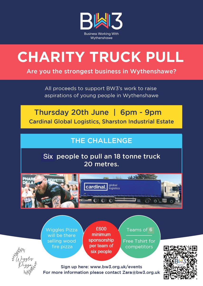 <a href="/BW3Manchester/">BW3</a> are looking for #businesses to enter teams of six people to compete to be the #strongest business in #Wythenshawe!  If your company would like to enter a team  in the BW3 Charity Truck Pull 2024 please take a look at our website bw3.org.uk
