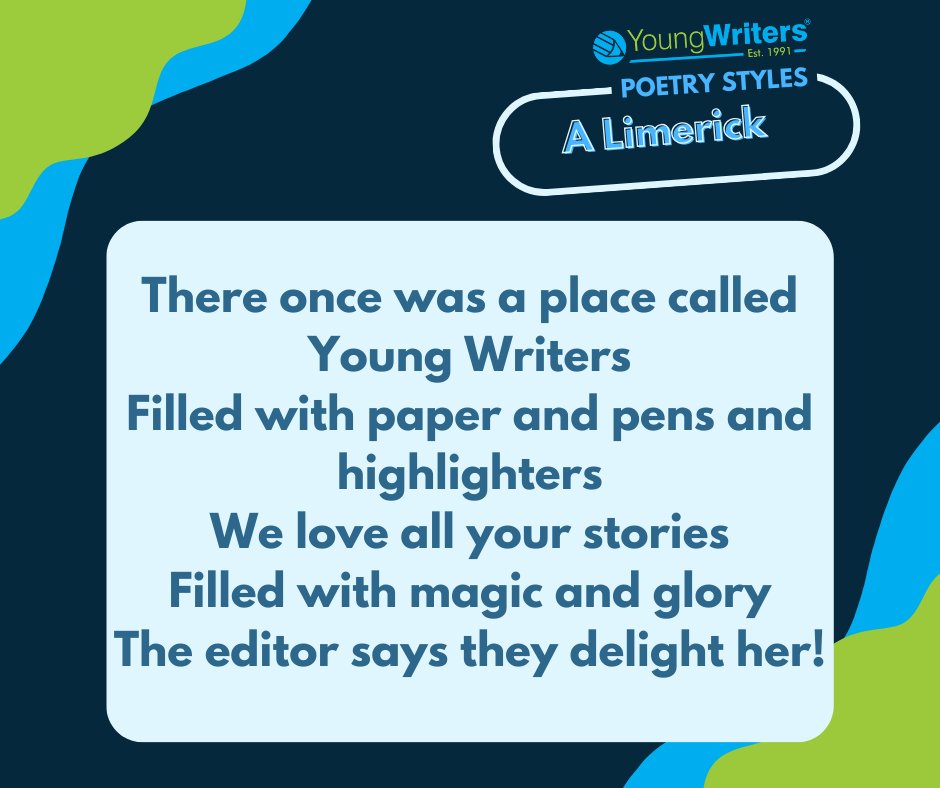Today is #NationalLimerickDay! Have a go at writing one, and comment below or send it in to us with your name, age and address to be entered into one of our poetry competitions! Send it to: competitions@youngwriters.co.uk