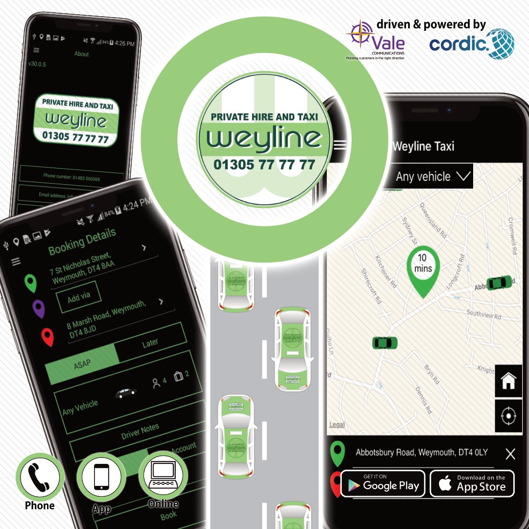 Get a taxi or private hire vehicle in just a few clicks…
Android 📱- play.google.com/store/apps/det…
iOS 📱-apps.apple.com/gb/app/weyline…
#Weymouth #Portland #Dorchester