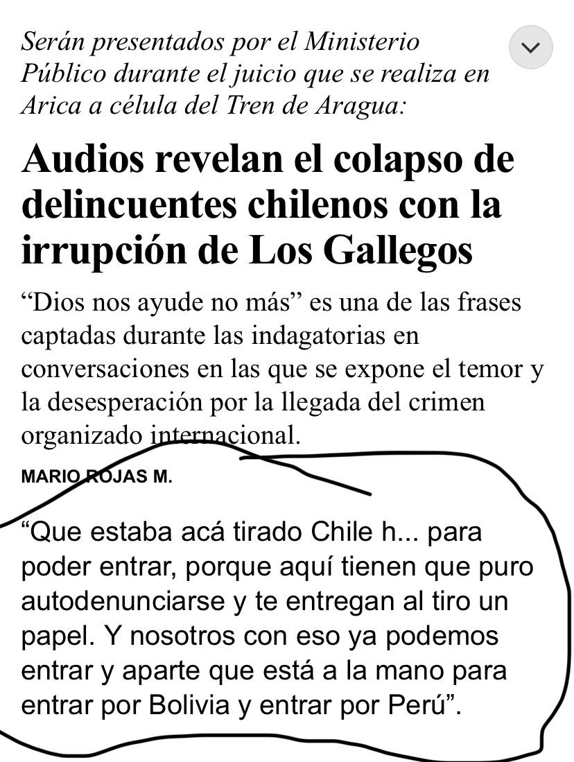 Asi de fácil es entrar a Chile a matar, dicho por el propio Tren de Aragua. Cuántas muertes más se necesitan, para no seguir diciendo que nuestras fronteras están resguardadas y tomar medidas en serio!